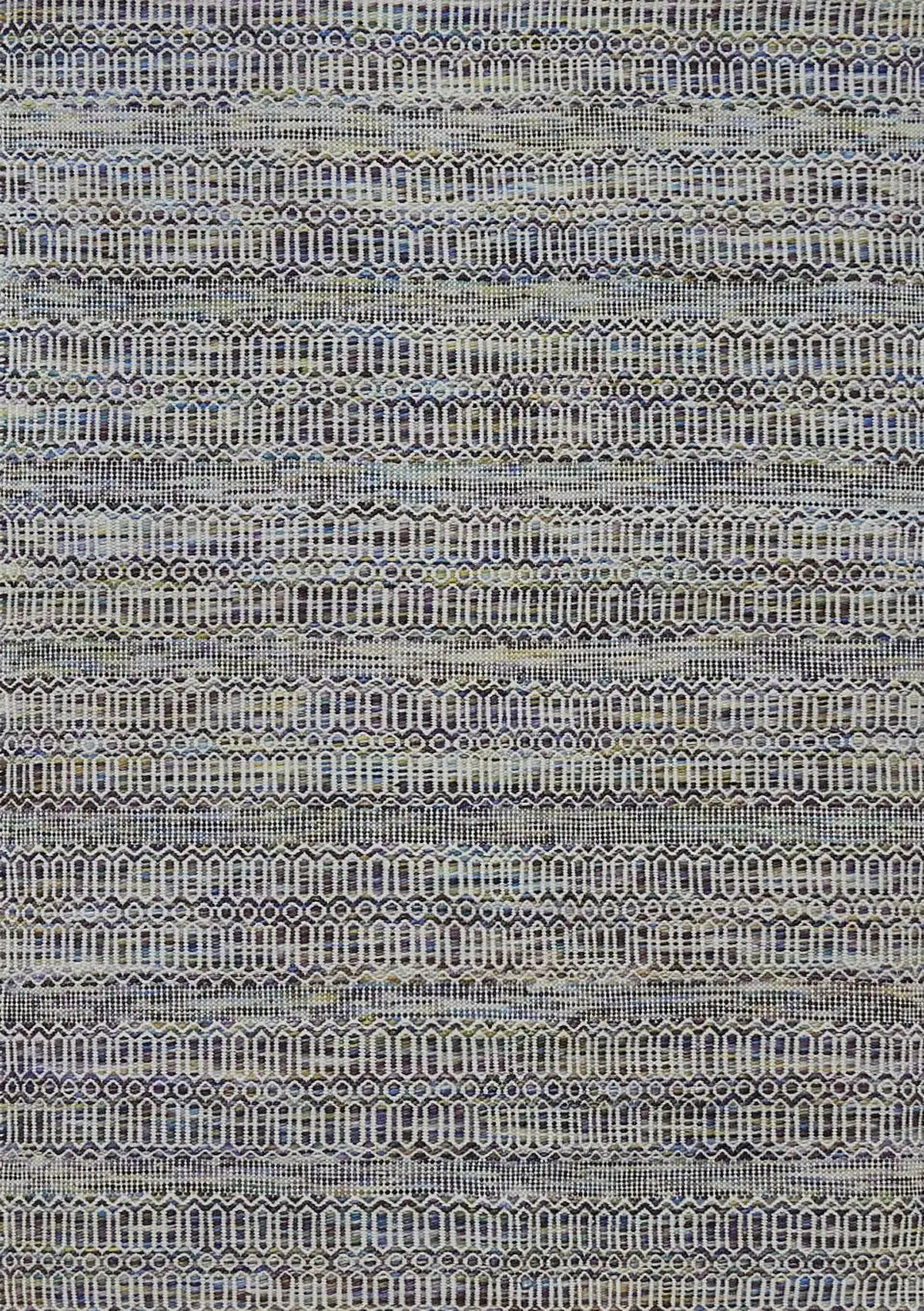 Arizona - Lavender is a Hand Woven Wool Flatweave. With a Geometric Tribal Design. Colour White and Lavender with Multi coloured accents. Sizes, 160 X 230, 200 X 290 and 240 X 340. Full.