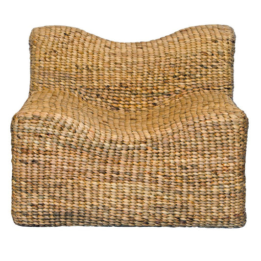 The Aster Occasional Chair is an indoor/outdoor lounge chair crafted from banana leaf. Colour Natural Brown. Measures800 Wide x 820 Depth x 650 Height. Front Plain.