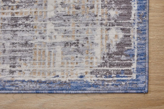 Eclipse Cross is a machine made rug. Its design boasts an abstract modern/contemporary feel. Crafted from Polyester with a low-profile 7-9mm pile height. Colours Grey,Beige and Blue tones. Sizes 160 X 230, 200 X 300 and 240 X 340. Corner.