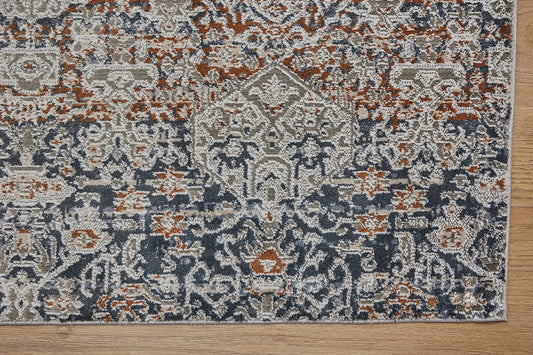 Indus Fume is an exquisite traditional tribal design rug. It is machine made of luxurious Viscose and Polyester. Colours Beige, Brown, blue and Cream accents. Sizes 160 X 230, 200 X 300 and 240 X 330. Corner.