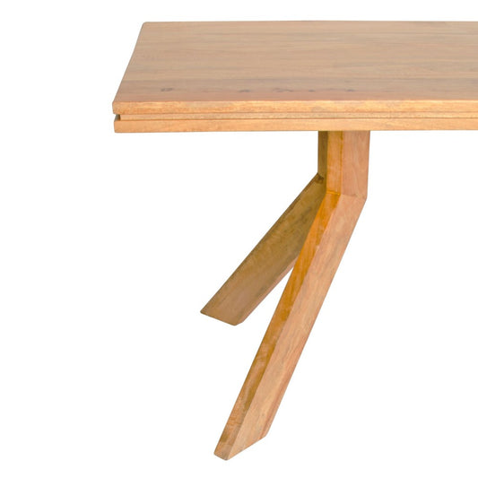 The Joni - 2500 Dining Table. This modern rectangular table features a solid fruitwood top with an eye catching V-leg design. Measures 2500 Length x 1000 wide. Legs.