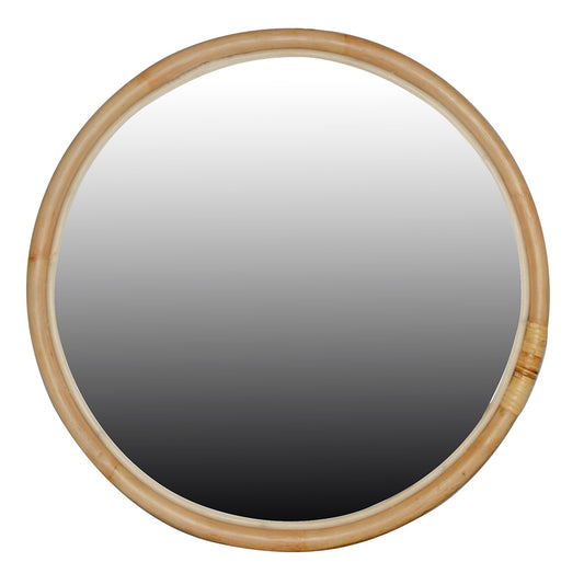 The Lanai - 97.5 Dia Round Mirror has a coastal touch with its rattan frame and round mirror design. Colour natural. Measures 97.5 diameter. Front Plain.