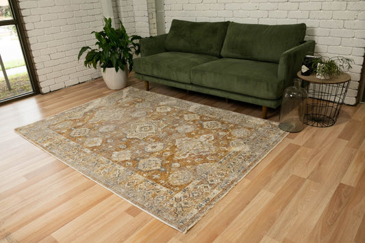 The Matana Barley 7 Rug. Traditional style, machine made rug. Colours browns, beige, cream and grey. Sizes 160 X 235, 200 X 285, 240 X 330 and 300 X 400. Life.