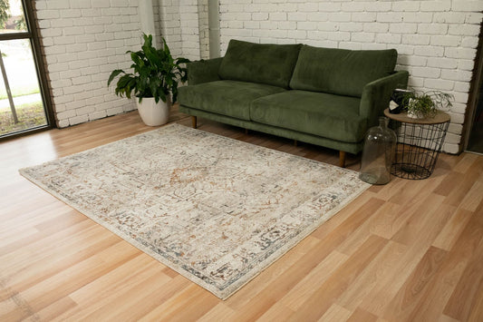 The Matana Multi 536 Rug. Traditional style, machine made rug. Colours light beige, greys and browns. Sizes 160 X 235, 200 X 285, 240 X 330 and 300 X 400. Life.