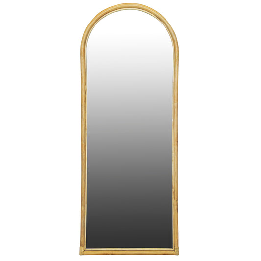 The Molokai Large Mirror features a rattan frame with an arched top. Colour Natural. Measures 700 wide X 1800 height. Front Plain.