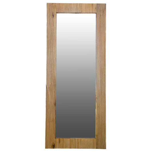 The Okinawa Large Mirror. Solid fruitwood frame with grooved ascetics. Colour natural. Measures 1000 wide X 1700 height. Front Plain.