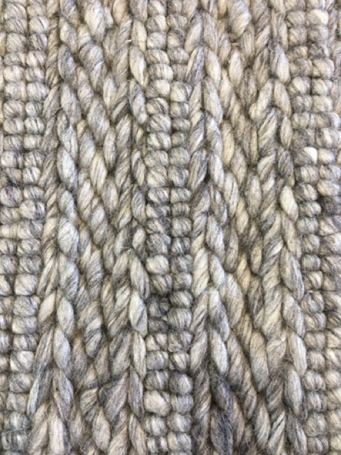 Vaucluse Dark Grey is a textured hand woven loop pile and braided loop wool and viscose rug. It features a contemporary design. Colour Dark Grey with Light Grey accents. Sizes 155 X 225, 200 X 290, 240 X 340 and 300 X 400. Close.