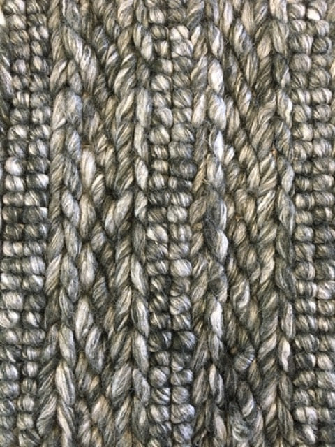 Vaucluse Green is a textured hand woven loop pile and braided loop wool and viscose rug. It features a contemporary design. Colours Dark Green with Light Grey accents. Sizes 155 X 225, 200 X 290, 240 X 340 and 300 X 400. Close.