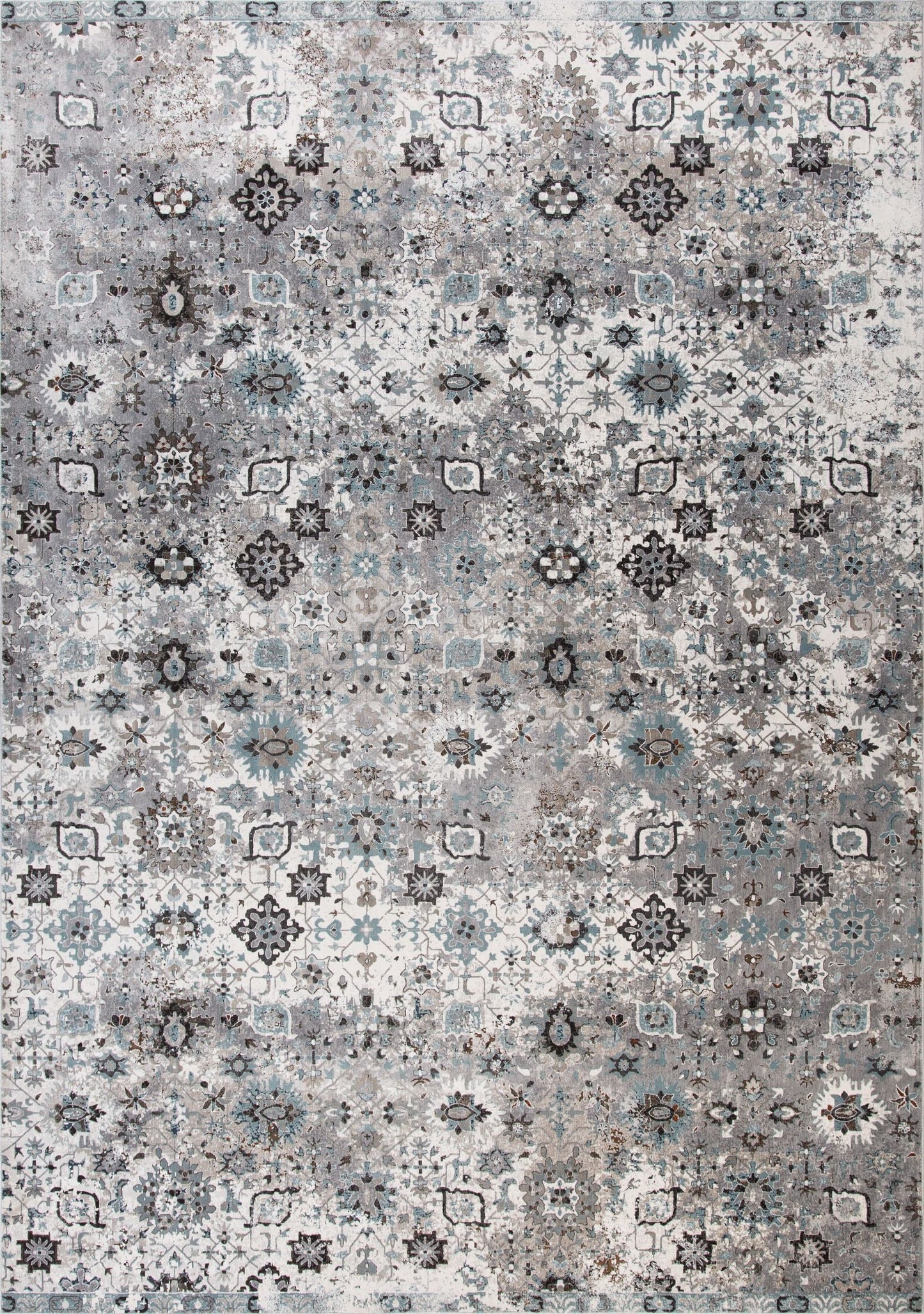 Victoria Garden is a premium machine made rug. Its 2 million polyester points per square meter, give it a luxurious soft feel. Featuring a traditional floral garden design. Colours Light Grey, with grey and black accents. Sizes 160 X 235, 200 X 285, 240 X 330 and 300 X 380. Full.