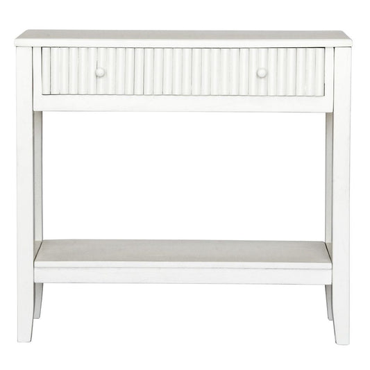 The Vienna - 1 Drawer White Console brings a contemporary feel with its sleek design and textured drawer face. Built with sustainable white cedar its 1-drawer sits on wooden runners. Colour white. Measures 800 length X 250 depth X 750 height. Front Plain.