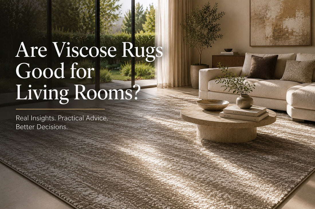 A Viscose rug styled in a modern Perth home living rooms setting.