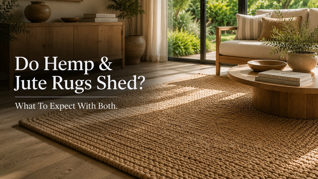 A hand woven jute rug styled in a modern Perth home living room.