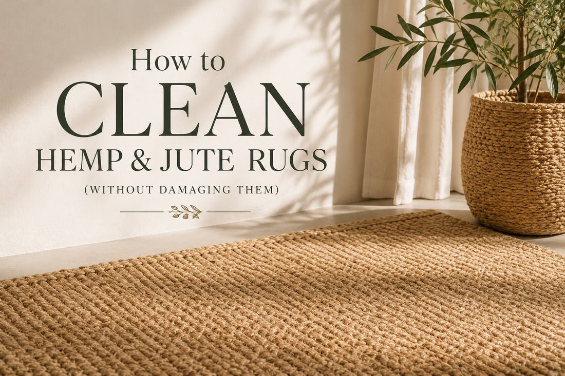 An image of a Hemp rug in a Perth home setting.