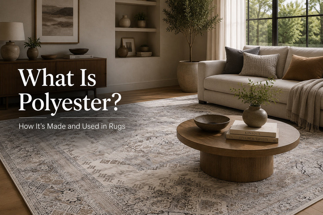 A 2 million point polyester traditional rug styled in a modern Perth home living room setting.