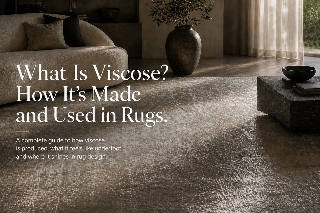 A Viscose Rug Styled in a modern Perth home living room setting.