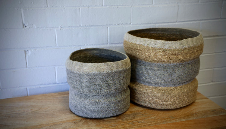 Hand Woven Sustainable Seagrass Baskets. 2 sizes.