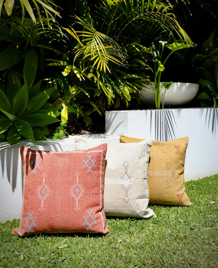 Explore our collection of cushions inspired by Moroccan design. Each piece boasts vibrant colours and intricate patterns, bringing exotic flair. Ochoco Homewares Perth.