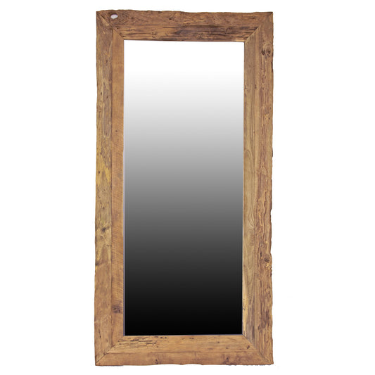 The Aleutian Large Mirror is crafted from sustainable rustic teak. Colour natural teak. Measures 800 wide X 1800 Height. Plain.