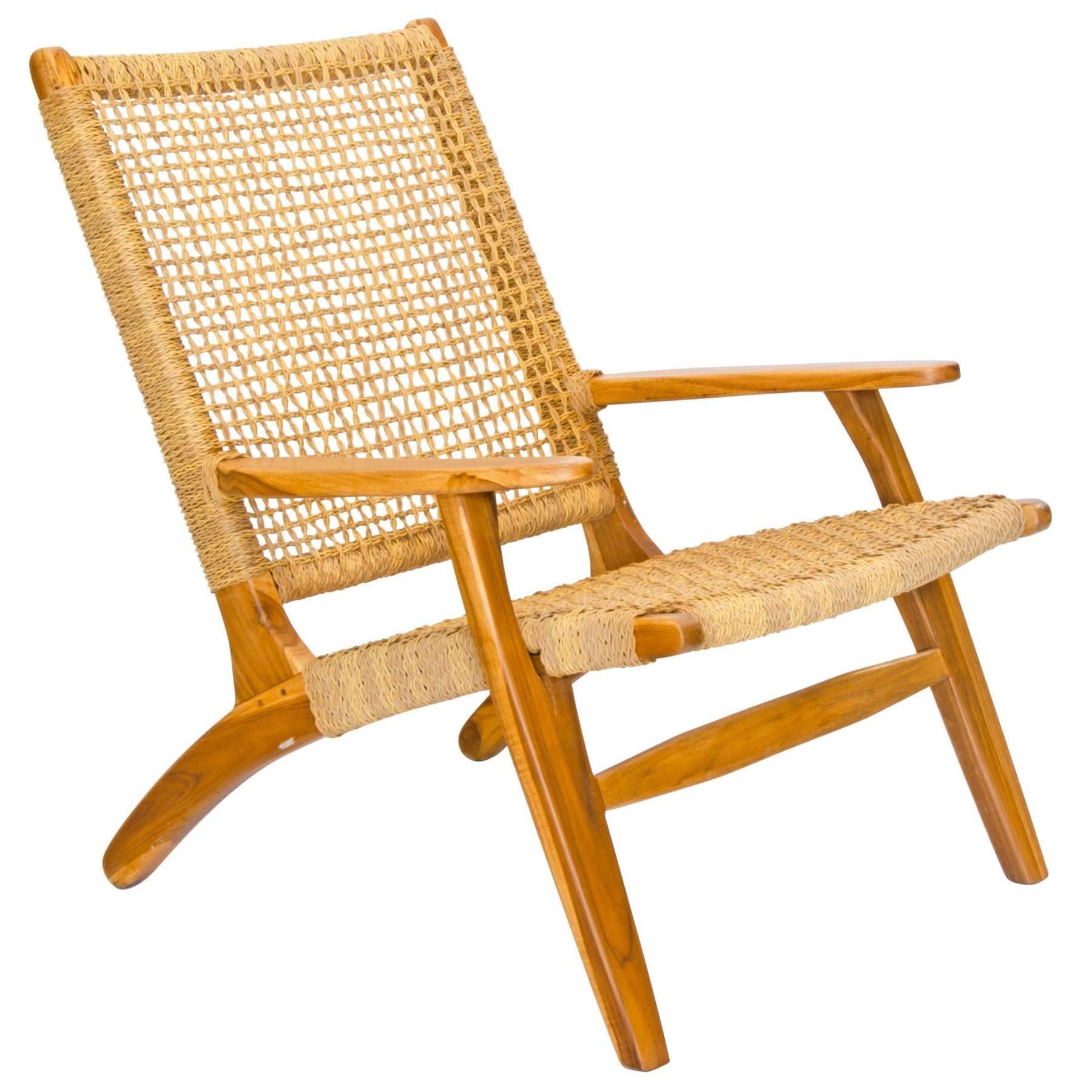 The Amaranth Occasional Chair, a elegant coastal contemporary design crafted from organic teak wood and synthetic rope. Colours Natural Teak with Natural Rope. Measures 690 Wide X 710 Depth with a 380 Seat Height and 800 Back Height. Angle.