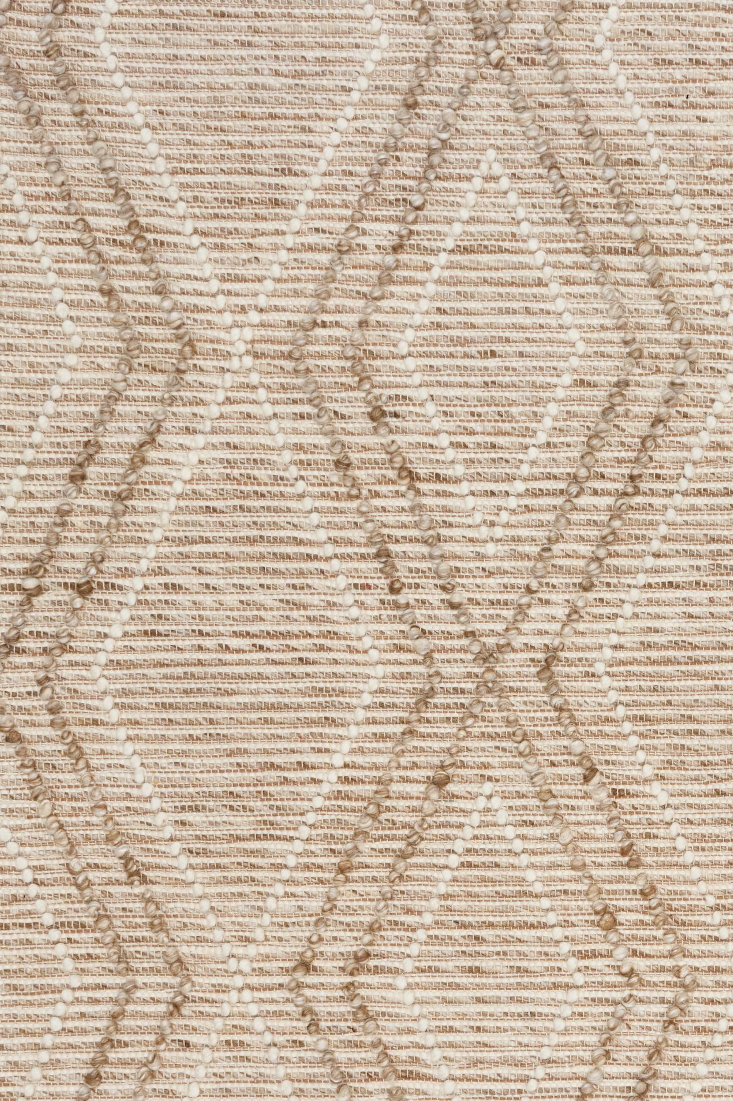 Anita Beige is a hand woven textured wool rug. Featuring a tribal geometric design with a 6-8mm pile height.  Colours Beige, Cream and Whites. Sizes 155 X 225, 200 X 290 and 300 X 400. Close.
