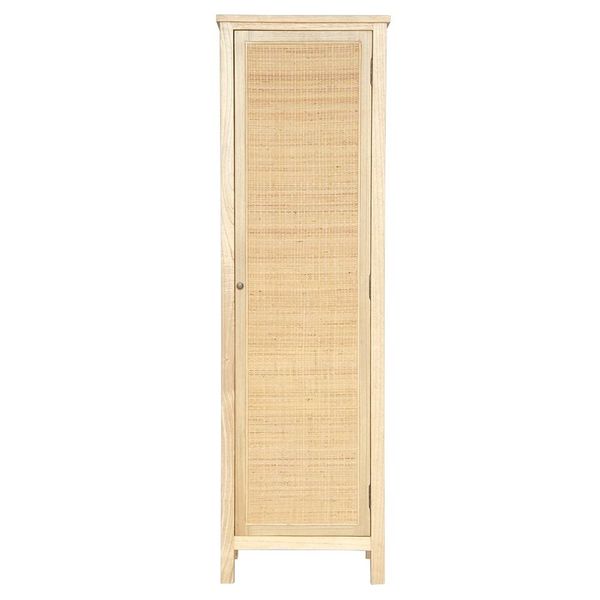 Aquarius 1 Door Cabinet. A refined storage solution designed for contemporary living. Crafted from Solid white cedar with a close rattan mesh door front. Colour Natural. Measures 500 wide x 1650 height x 400 Depth. Front Plain.