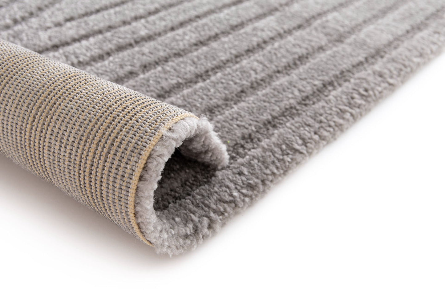 Arches - Grey, a modern rug design crafted with a unique blend of Heat Set Polypropylene and Polyester shrink yarn. Roll.