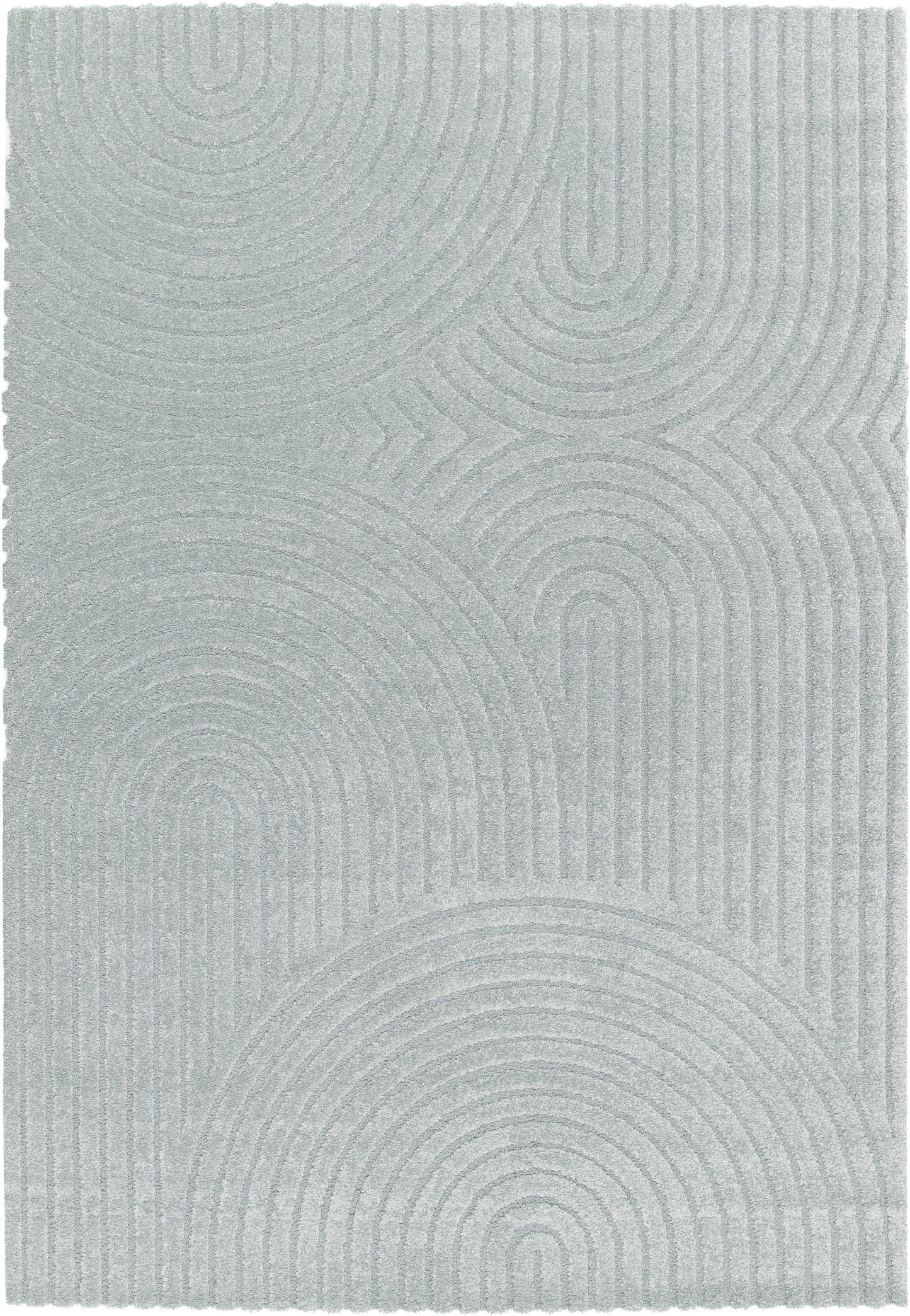 Arches - Light Blue, a modern rug design crafted with a unique blend of Heat Set Polypropylene and Polyester shrink yarn. Full.