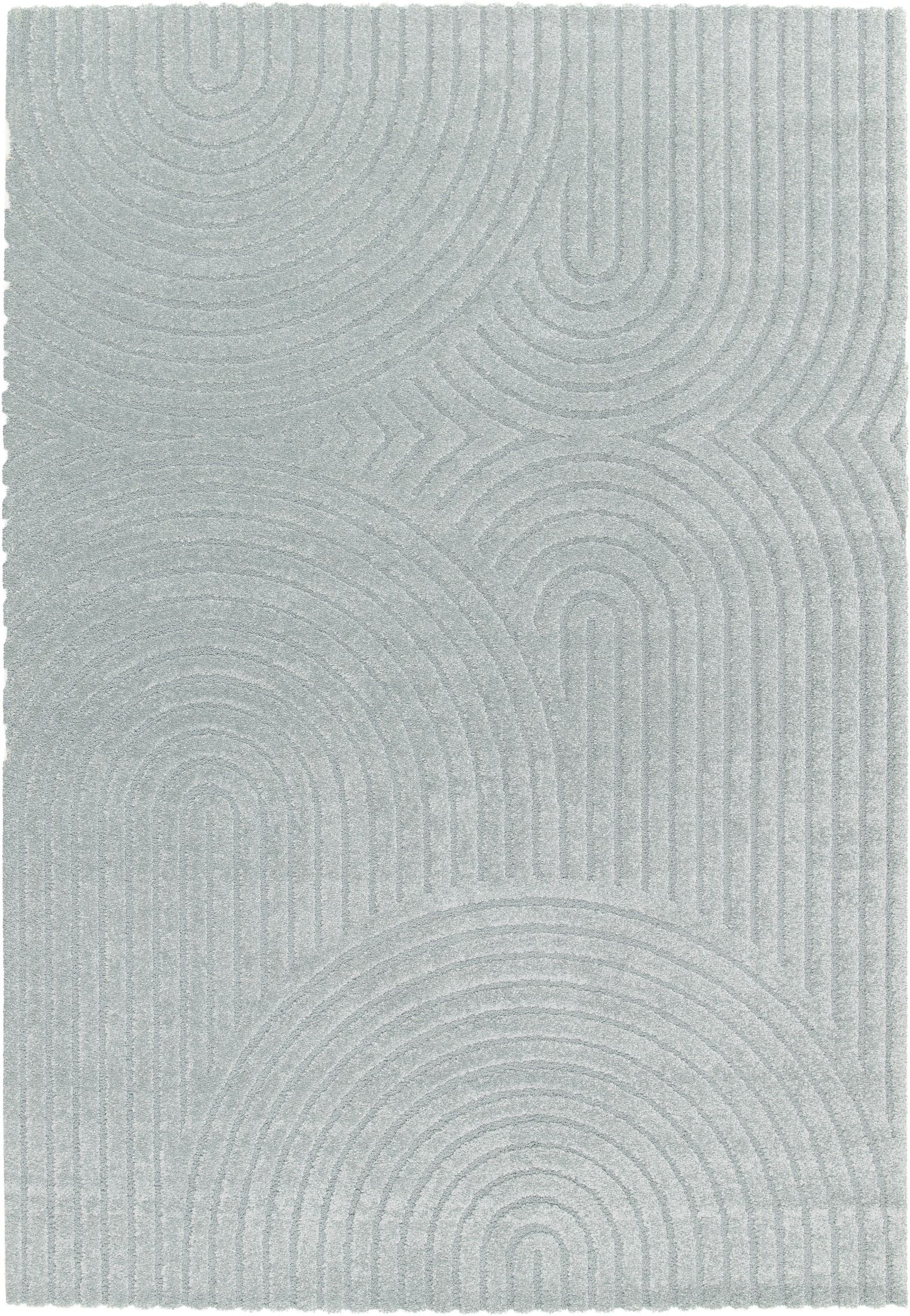 Arches - Light Blue, a modern rug design crafted with a unique blend of Heat Set Polypropylene and Polyester shrink yarn. Full.