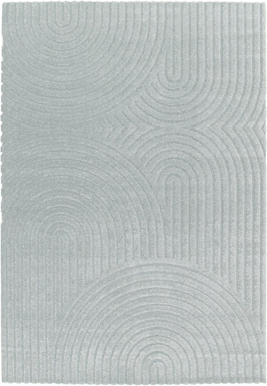 Arches - Light Blue, a modern rug design crafted with a unique blend of Heat Set Polypropylene and Polyester shrink yarn. Full.