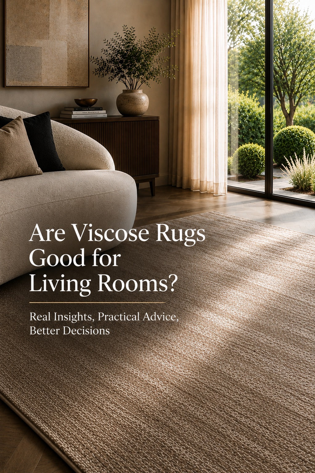 A hand woven viscose rug styled in a a modern Perth home living room setting.