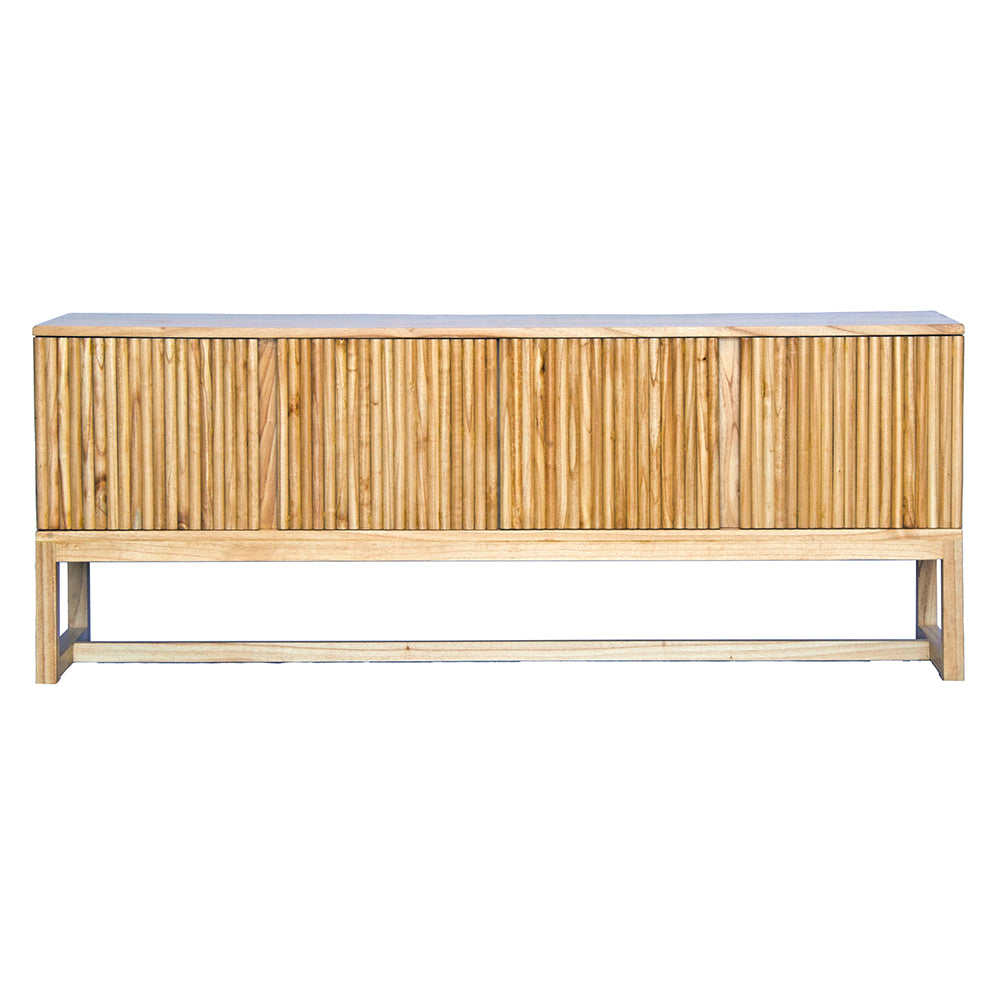 The Astoria 4 Door Natural Buffet is a contemporary styled piece. Crafted from sustainable white cedar, it features 4 textured doors. Colour Black. Measures 1800 length X 400 depth X 700 height. Front Plain.