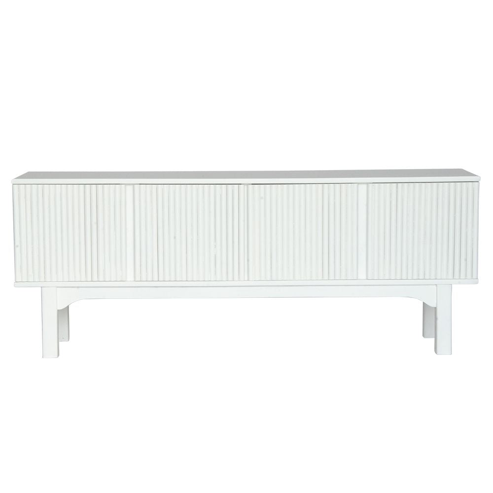 The Astoria 4 Door White buffet is a contemporary styled piece. Crafted from sustainable white cedar, it features 4 textured doors. Colour White. Measures 1800 length X 400 depth X 700 height. Front Plain.