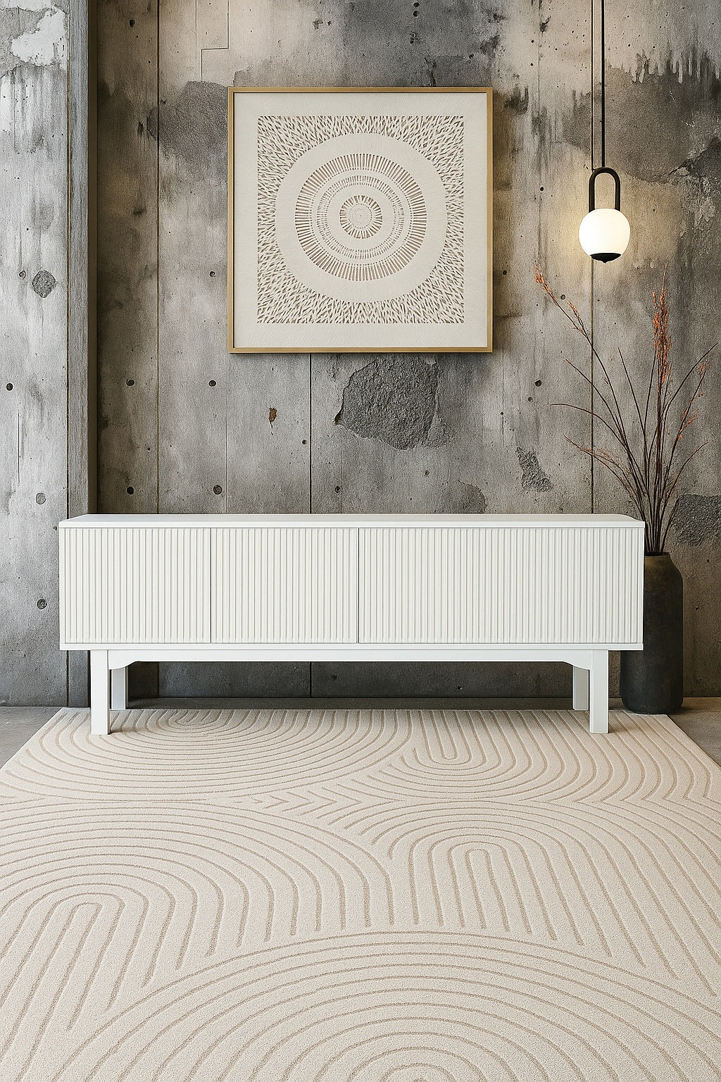 The Astoria 4 Door White buffet is a contemporary styled piece. Crafted from sustainable white cedar, it features 4 textured doors. Colour White. Measures 1800 length X 400 depth X 700 height. Front Styled.