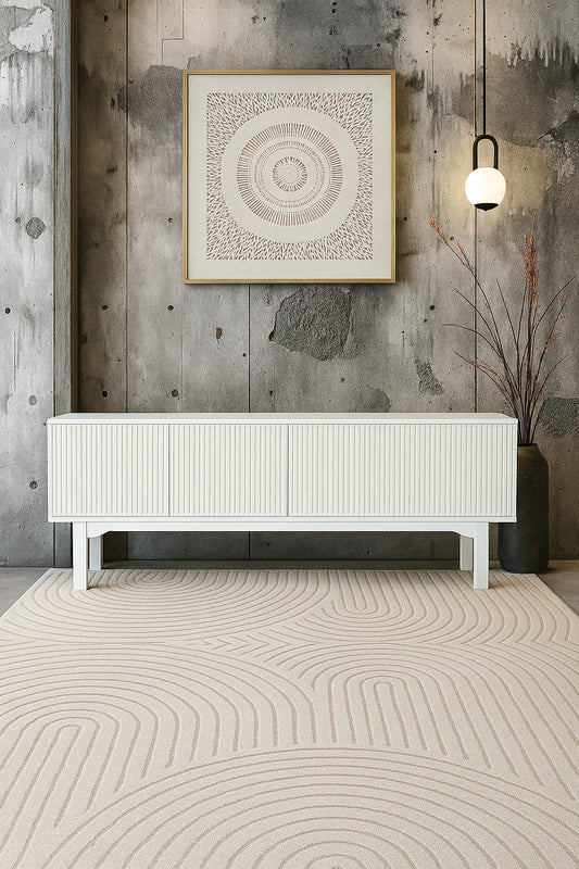 The Astoria 4 Door White buffet is a contemporary styled piece. Crafted from sustainable white cedar, it features 4 textured doors. Colour White. Measures 1800 length X 400 depth X 700 height. Front Styled.