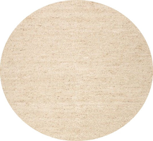 The Avenue 160 Round Cream Rug in durable PET yarn with a wool-like feel. Size 160 Diameter. Full.