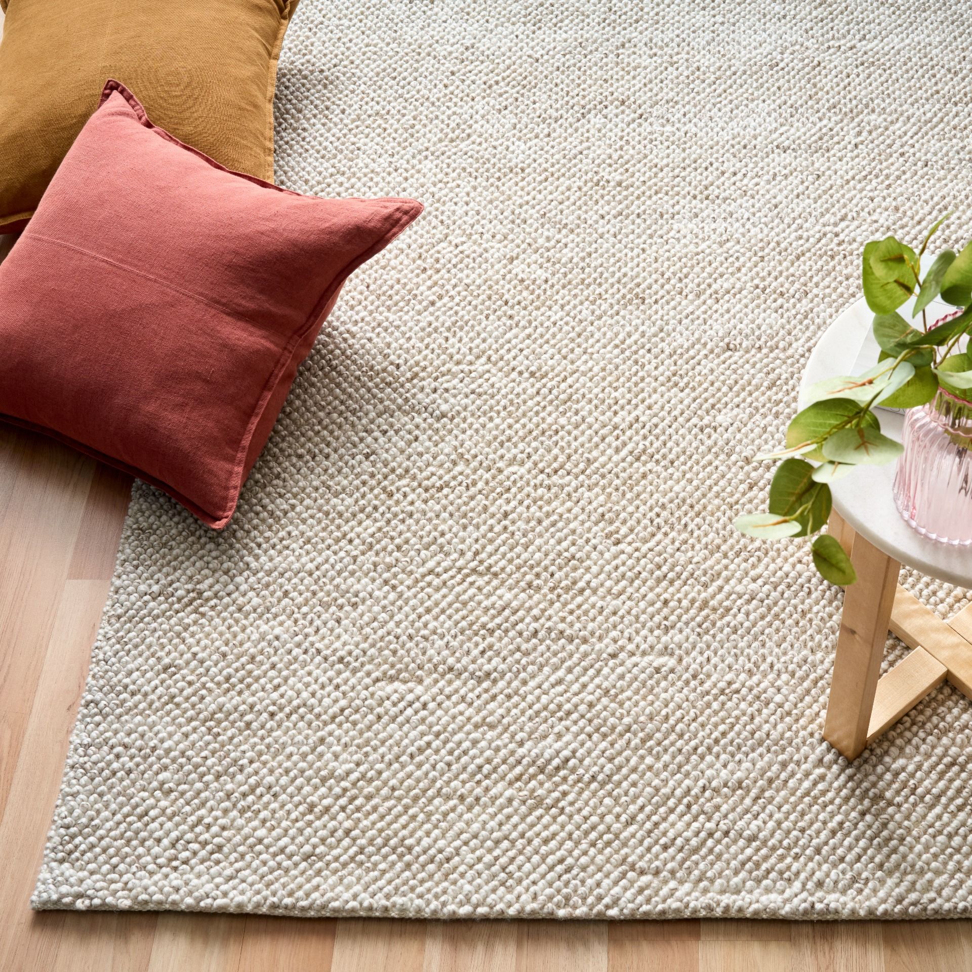 Avenue Lexicon is a hand woven PET Yarn (Recycled Plastics) Rug.  It features a soft wool-like feel with a modern/contemporary design.  Colour Light Brown, Cream. Sizes 155 X 225, 200 X 290, 240 X 320 and 300 X 400. Styled.