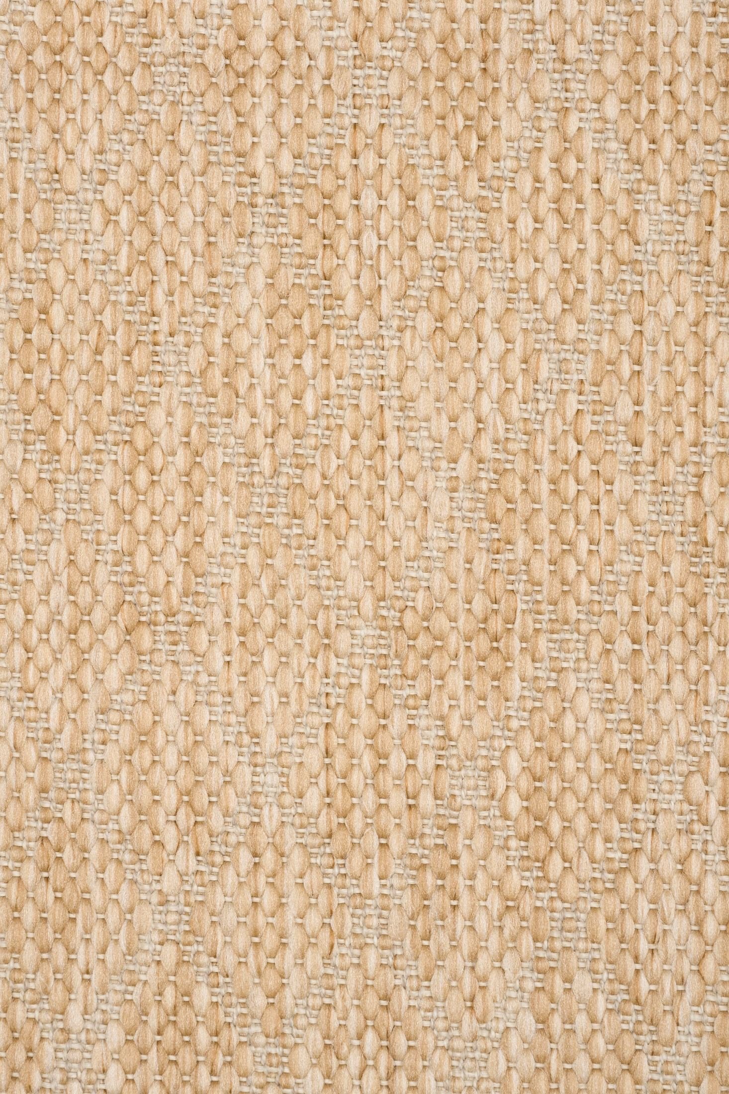 Barton Diamond Beige indoor/outdoor rug featuring soft beige tones and a subtle textured pattern, power-loomed from UV-stabilised polypropylene for lasting durability. Colour Beige. 3 sizes. Close.