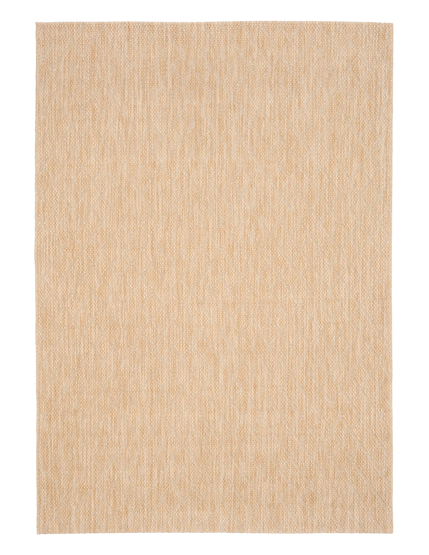 Barton Diamond Beige indoor/outdoor rug featuring soft beige tones and a subtle textured pattern, power-loomed from UV-stabilised polypropylene for lasting durability. Colour Beige. 3 sizes. Top.