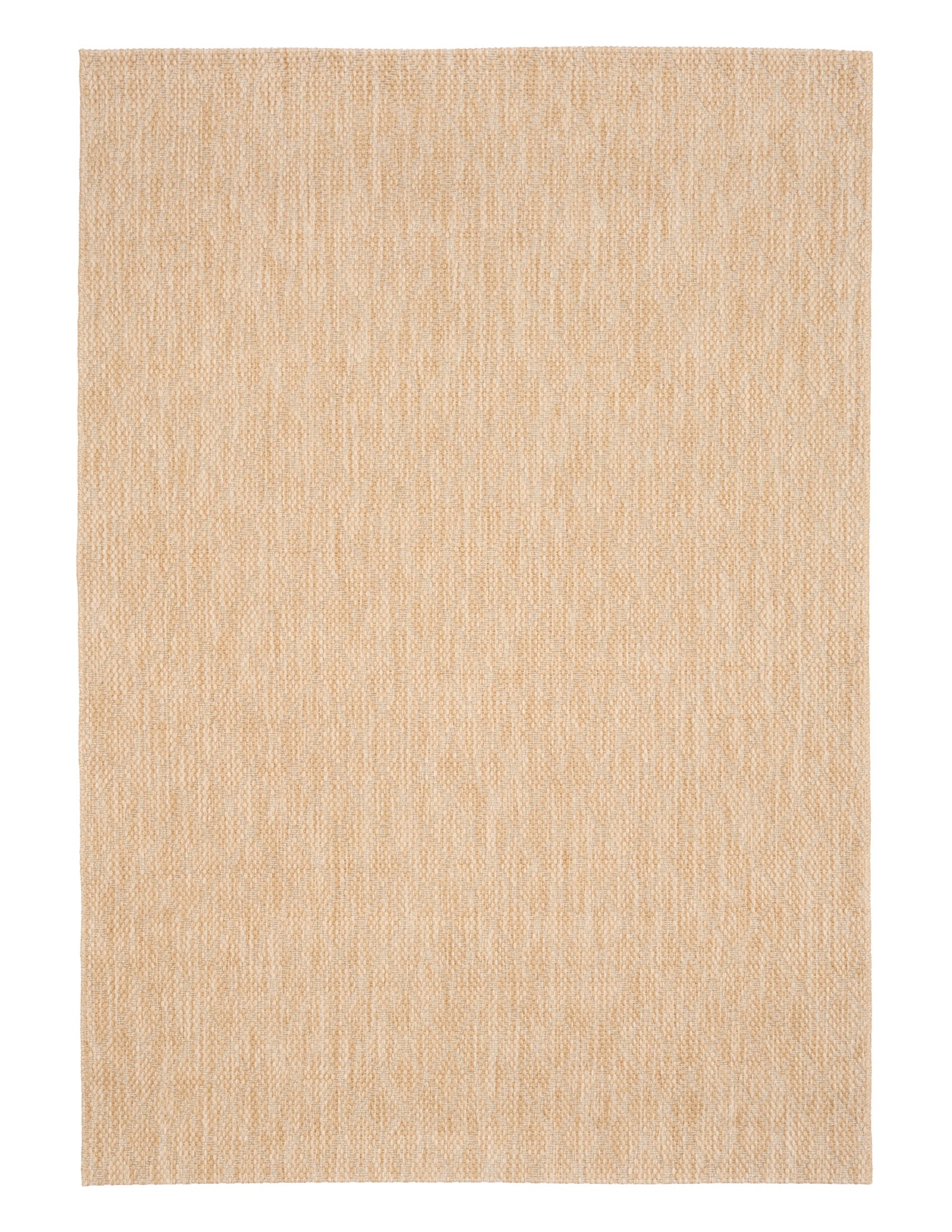 Barton Diamond Beige indoor/outdoor rug featuring soft beige tones and a subtle textured pattern, power-loomed from UV-stabilised polypropylene for lasting durability. Colour Beige. 3 sizes. Top.