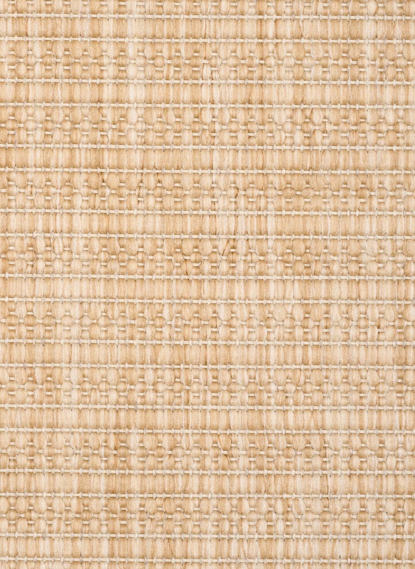 Barton Linear Beige indoor/outdoor rug featuring soft beige tones and a subtle textured pattern, power-loomed from UV-stabilised polypropylene for lasting durability. Colour Beige. 3 sizes. Close.