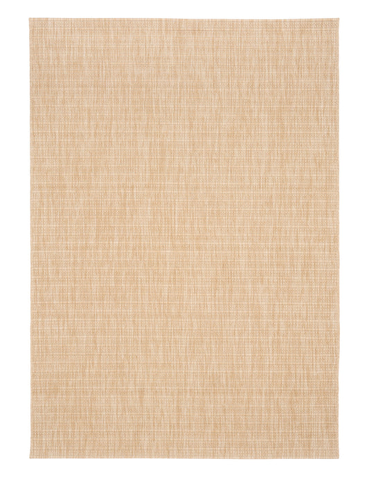 Barton Linear Beige indoor/outdoor rug featuring soft beige tones and a subtle textured pattern, power-loomed from UV-stabilised polypropylene for lasting durability. Colour Beige. 3 sizes. Top.