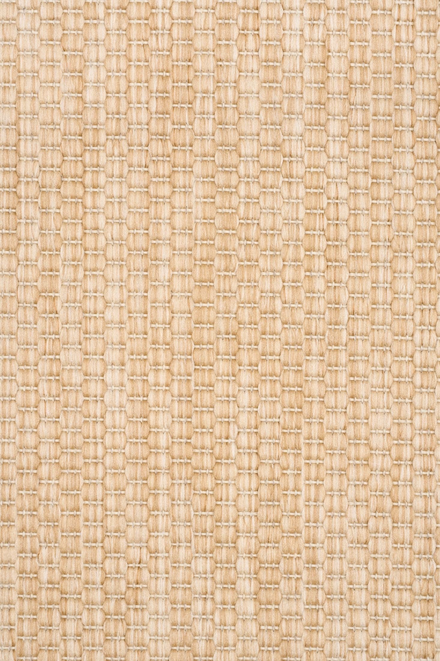 Barton Twill Beige indoor/outdoor rug featuring soft beige tones and a subtle textured pattern, power-loomed from UV-stabilised polypropylene for lasting durability. Colour beige. 3 sizes. Close.
