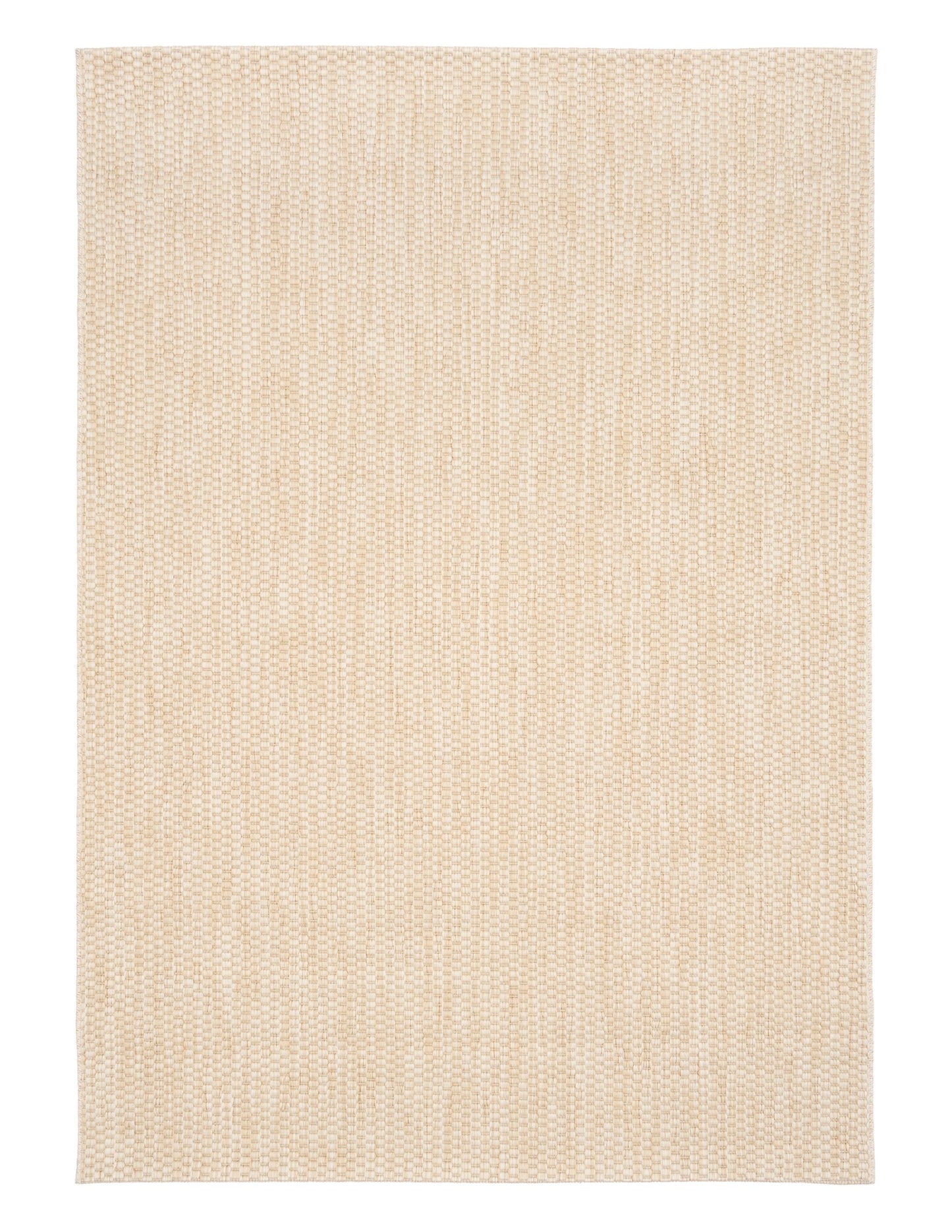 Barton Twill Cream indoor/outdoor rug featuring soft cream tones and a subtle textured pattern, power-loomed from UV-stabilised polypropylene for lasting durability. Colour cream. 3 sizes. Top.