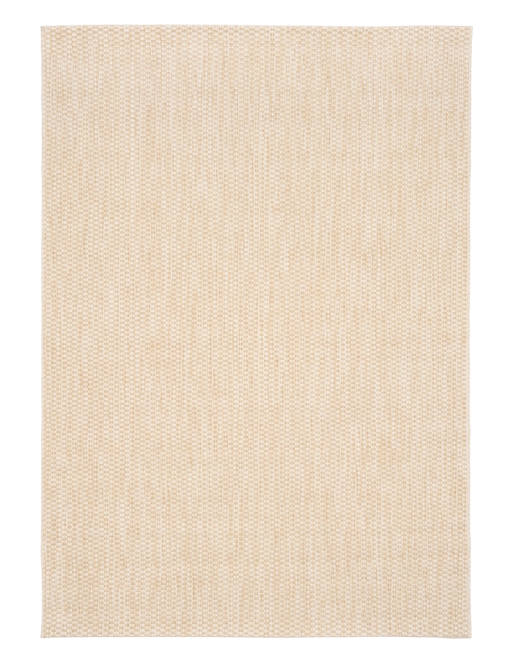 Barton Twill Cream indoor/outdoor rug featuring soft cream tones and a subtle textured pattern, power-loomed from UV-stabilised polypropylene for lasting durability. Colour cream. 3 sizes. Top.