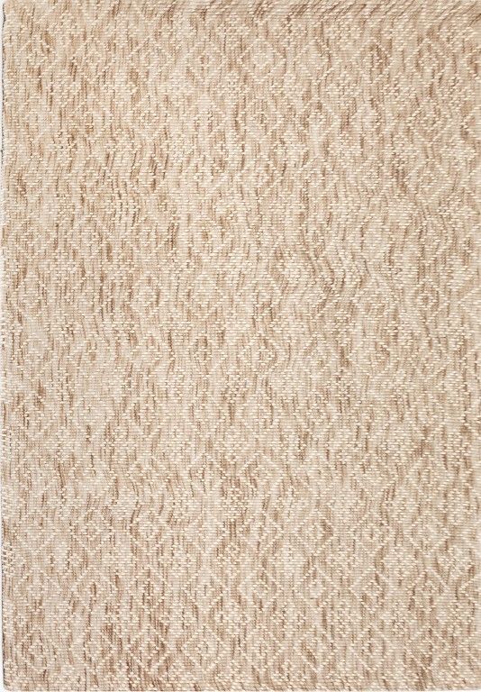 Bellevue Natural is a textured hand woven  wool and viscose rug.  Featuring a tribal diamond aztec design. Colours Beige/Cream with White Patterns. Size 300 X 400. Full.