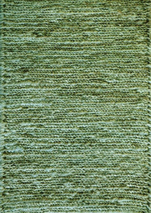 Byron Lime hand-woven hemp rug in a braided-style flatweave. Lime green. Size 200 x 290 cm. Full view.