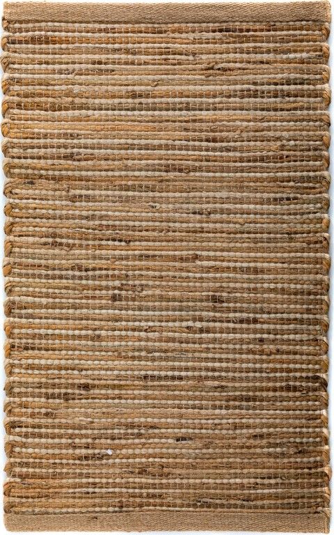The Chief Natural Jute Rug. Hand woven from Jute fibres. Colour Natural. Sizes 155 X 225 and 200 X 290. Top.