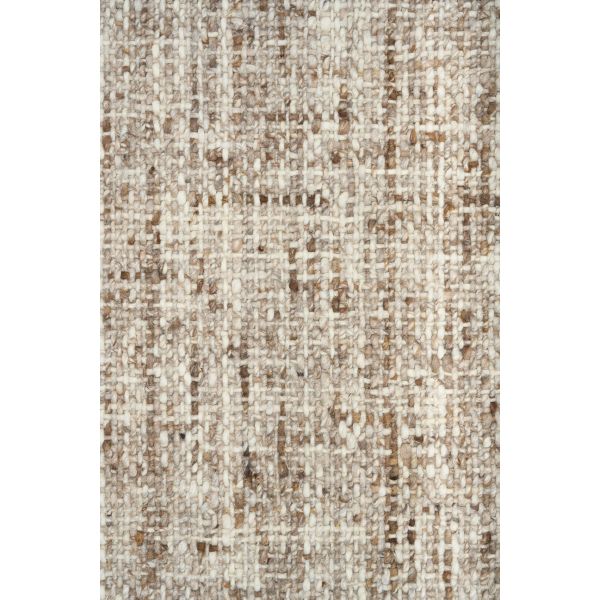 Cleo Brown hand-woven wool flatweave rug in a warm rust tone, with a flecked, cross-woven texture and flat woven border. 3 sizes. Close view.