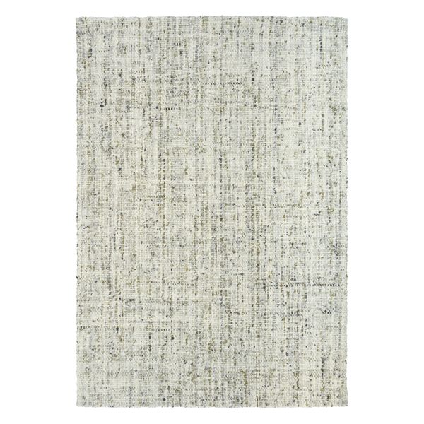 Cleo Green hand-woven wool flatweave rug in a muted olive tone, with a flecked, cross-woven texture and flat woven border. 3 Sizes. Top view.