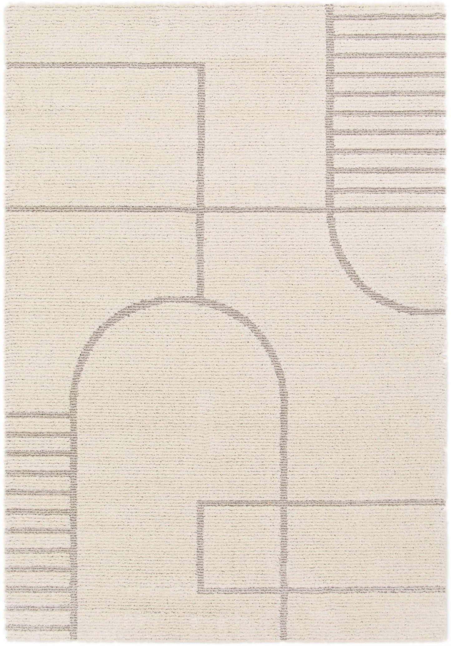 Cocoon - Light Grey, a modern rug design crafted with a unique blend of Heat Set Polypropylene and Polyester shrink yarn. Top Plain.
